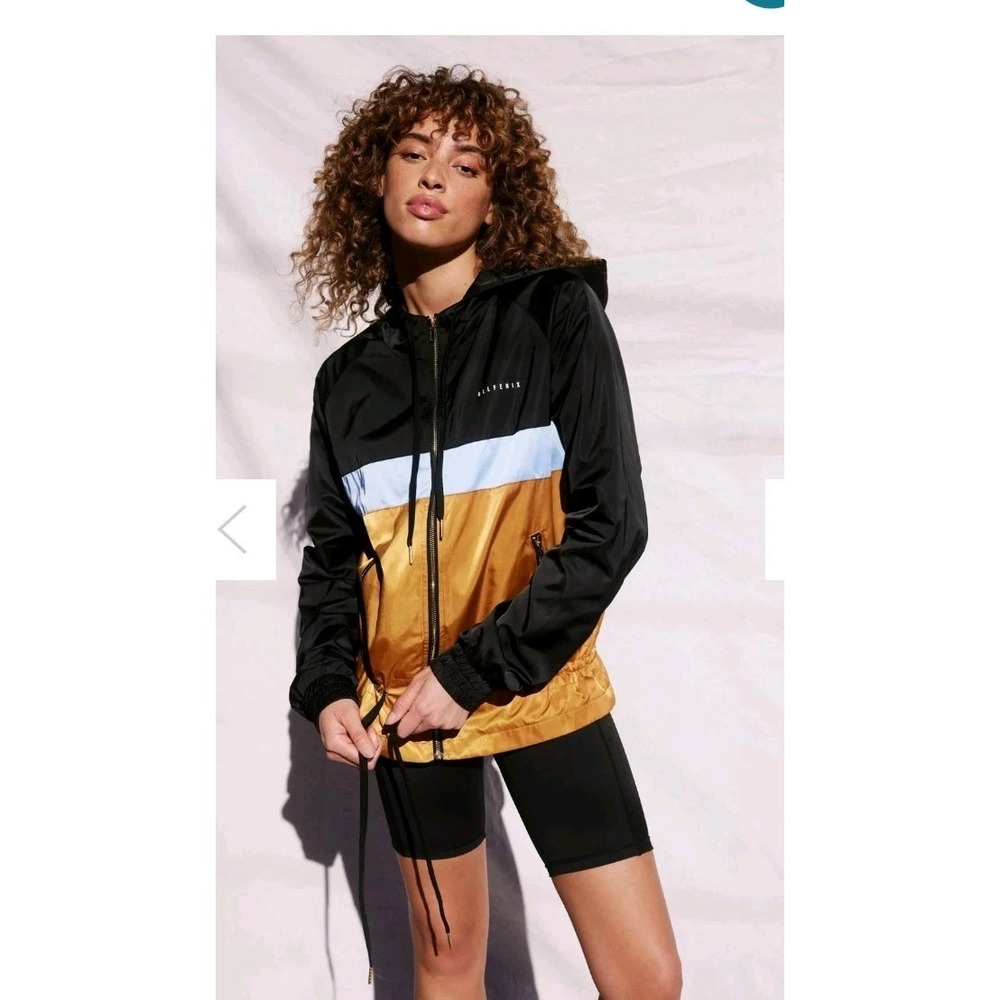 Anthropologie AllFenix Willow Jacket XL Full-Zip Hooded Colorblock‎ Windbreaker